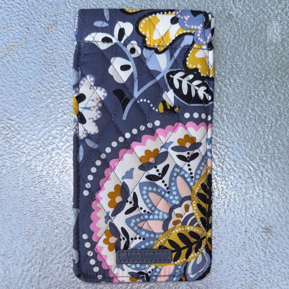 Vera Bradley Gray and Yellow Floral Eyeglass Sleeve - Picture 1 of 3